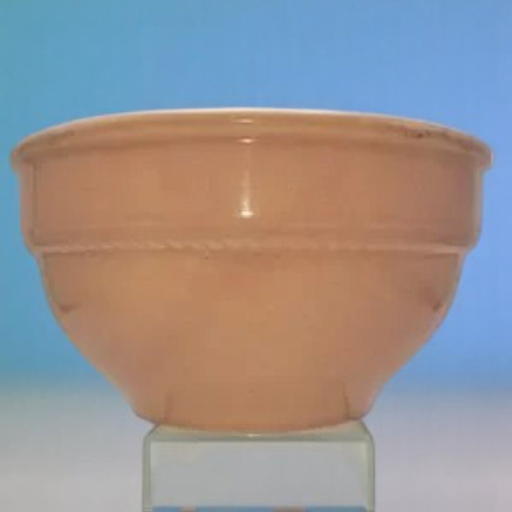 Antique Stoneware Bowl Peach Braided Decoration Kitchenware